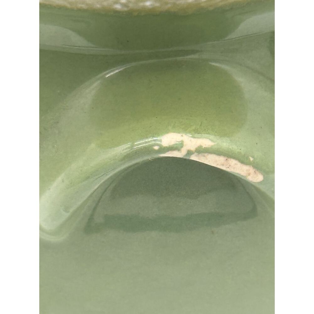 VTG Hull Pottery Avocado Green Drip Glaze Bean Pot Crock w/Lid Oven Proof USA - Picture 5 of 13